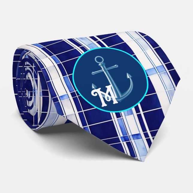 Corbata Colección de rayas modernas de la marina de verano (Enrollado)