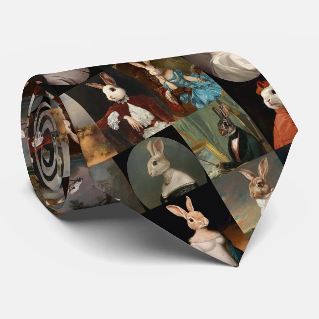 Corbata Colección de retratos de conejos nobles  (Enrollado)