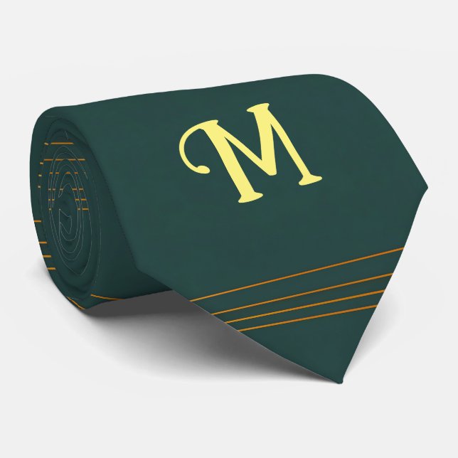 Corbata Colección de Textura de Oro Verde de Lujo (Enrollado)