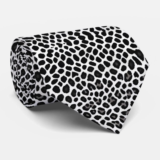 Corbata Colección elegante de Leopardo Blanco de lujo popu (Enrollado)