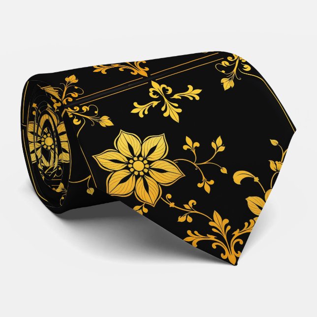 Corbata Colección Floral Elegante Lujo Popular (Enrollado)