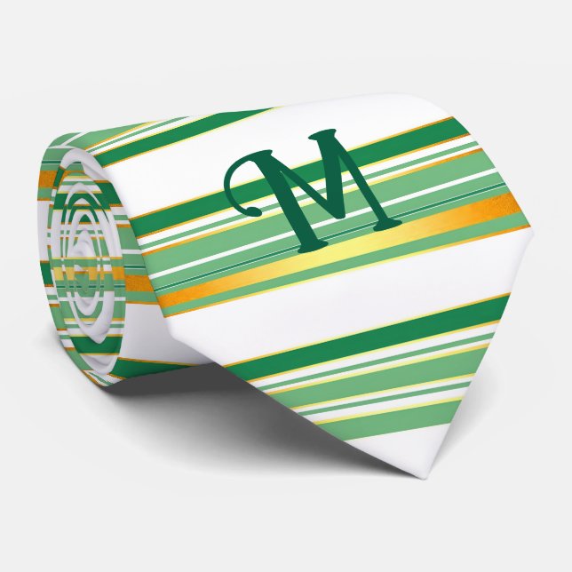 Corbata Colección Linen Luxury Popular Green Gold Texture (Enrollado)