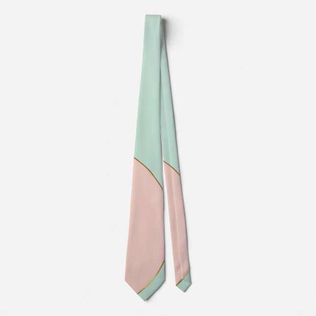 Corbata Colección Moderna Abstracta Rosa Claro Menta (Anverso)