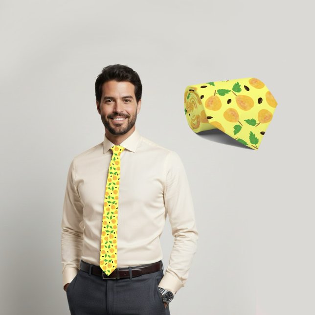 Corbata Colección Peras Doradas Amarillo Brillante (Subido por el creador)