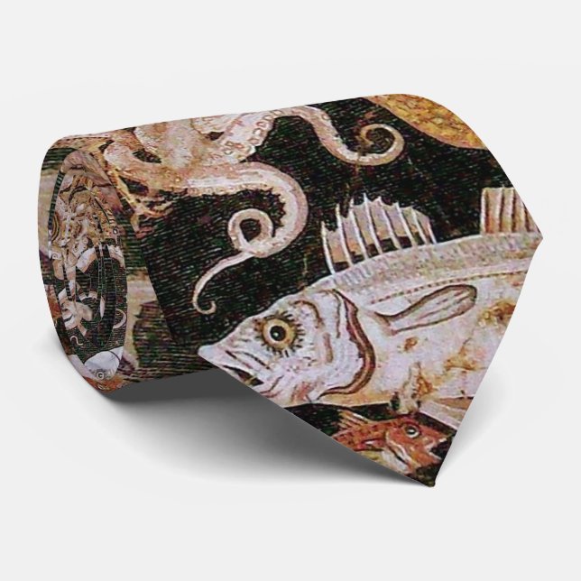 CORBATA COLECCIÓN POMPEII / OCÉANO - ESCENA DE VIDA EN EL  (Enrollado)