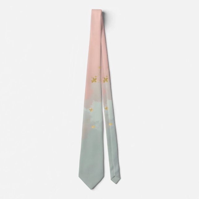 Corbata Colección Popular Abstracta Rosa Mint Blush (Anverso)