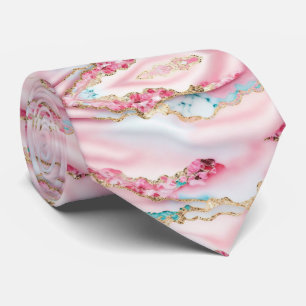 Corbata Colección popular de ácaros de mármol rosa claro a