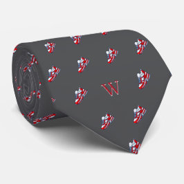 Corbata Coleccionista de Zapatillas Blancas y Rojas Monogr
