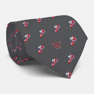 Corbata Coleccionista de Zapatillas Blancas y Rojas Monogr