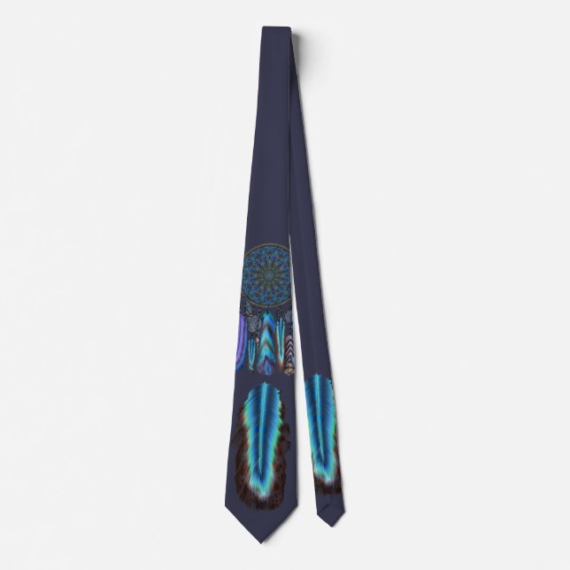Corbata Colector ideal con las plumas de una turquesa del (Anverso)