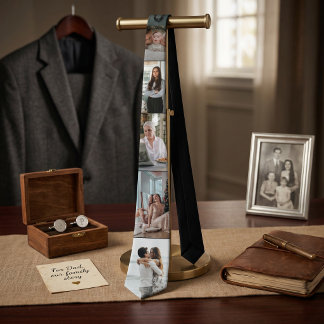 Corbata Collage de 5 fotos personalizadas para el Día del