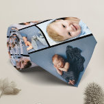 Corbata Collage de fotos familiar de regalo del recién nac<br><div class="desc">¡Qué gran sorpresa para su primer Día del Padre! Este moderno y moderno collage de fotos familiares es perfecto para el orgulloso papá que quiere presumir del recién nacido. Personaliza con 4 fotos favoritas de tu recién nacido y haz de esto un regalo de gran ayuda que seguramente traerá una...</div>