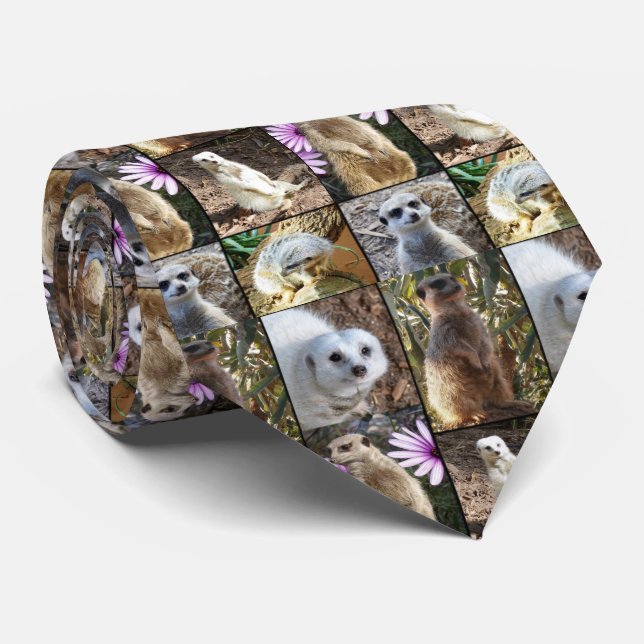 Corbata Collage de fotos Meerkat, (Enrollado)