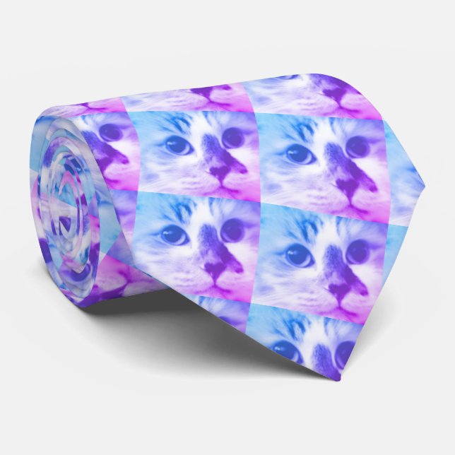 Corbata Collage de gatos (Enrollado)