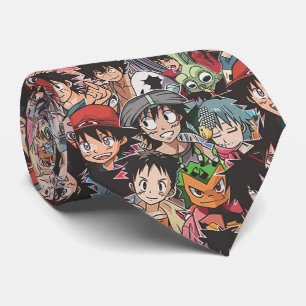 Corbata Collage de personajes de Anime Manga