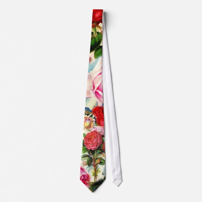 Corbata Collage floral elegante bonito de la rosaleda del (Anverso)