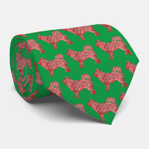 Corbata Collar Verde Silueta de Perro Husky Siberiano de N