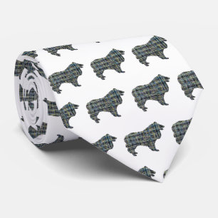 Corbata Collie Rough Dog Yellow & Black Grid White Tira