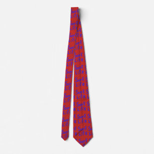 Corbata color azul marino pintado en rojo