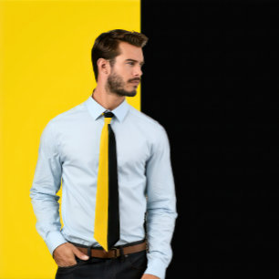 Corbata Color de división negro y cuello de oro
