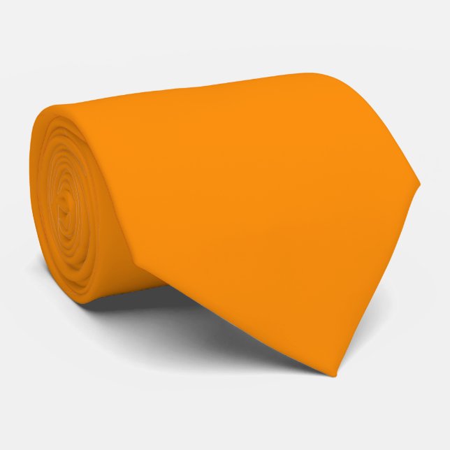 Corbata Color Naranja Oscuro Sólido Plano (Enrollado)