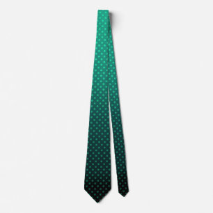 Corbata Color negro verde gradiente de puntos polacos impr