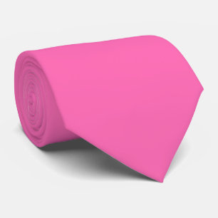 Corbata Color Rosa Caliente Sólido Plano
