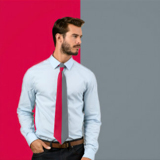 Corbata Color Scarlet y GraySplit