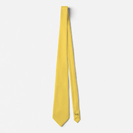 Corbata Color sólido de las iniciales ocultas amarillo mos
