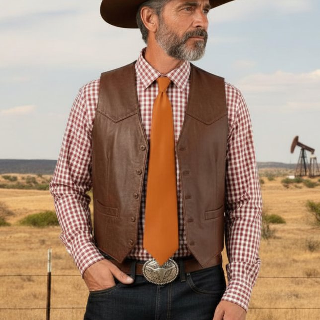 Corbata color sólido naranja quemado nº2 (Subido por el creador)