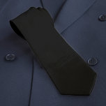 Corbata Color sólido negro simple Minimalista<br><div class="desc">Corbata negra sólida genérica para hombres. Color negro azabache claro con forro negro para un aspecto sencillo y minimalista.</div>