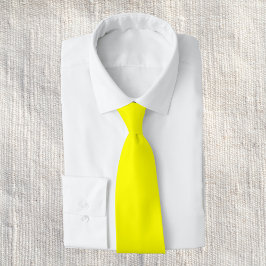 Corbata Color sólido neón amarillo