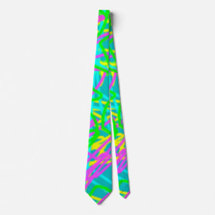 Corbata Colorea mis sueños Garabato Patrón Expresivo