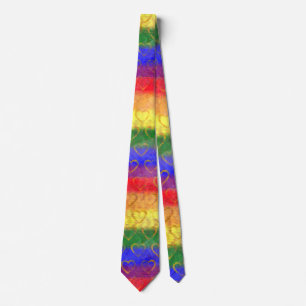 Corbata Colores brillantes de la bandera del orgullo gay c