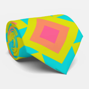 Corbata Colores Brillantes de Verano Patrón Geométrico