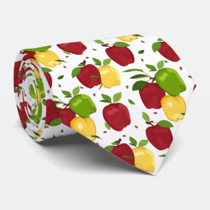 Corbata colores de manzana fresca fruta de patrón de azule
