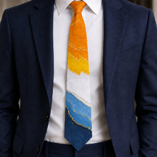 Corbata Colores de Orgullo AroAce de Mármol de Lujo