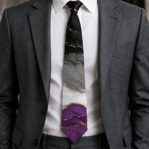 Corbata Colores Orgullosos Asexuales de Mármol Elegante
