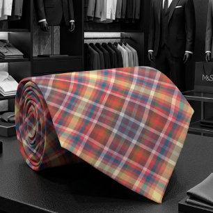 Corbata Colores Otoñales e Invernal Colores Patrón a Cuadr