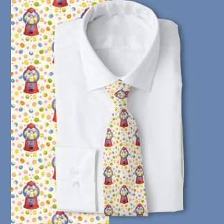 Corbata Colorful Budgie Gumball Machine Pattern Fashion 