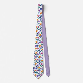 Corbata Colorful Tulip Floral Pattern