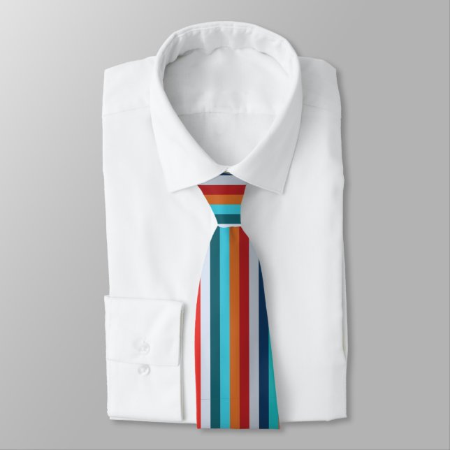 Corbata Colorful Vertical Retro Stripes (Atado)