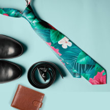 Colorida flor tropical y hojas Verano 