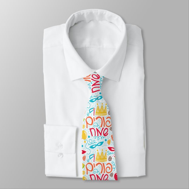 Corbata Colorida para Festa Judía (Atado)