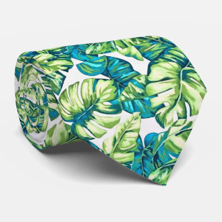 Corbata Coloridas hojas tropicales de Banana y Monstera