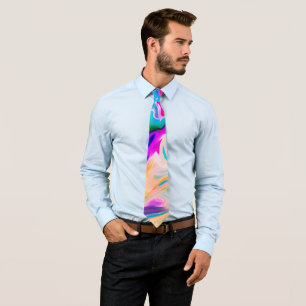 Corbata Colorido Abstract Marble Swirls