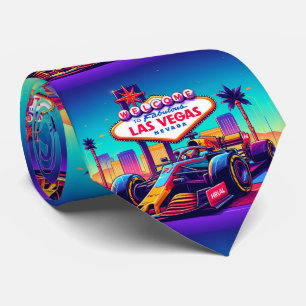Corbata Colorido Fórmula 1 Carro de Carrera 5 Las Vegas
