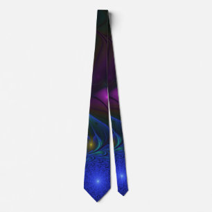 Corbata Colorido Luminoso Abstracto Moderno Trippy Fractal