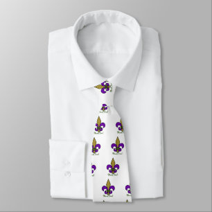 Corbata Colorido Mardi Gras Fleur De Lis