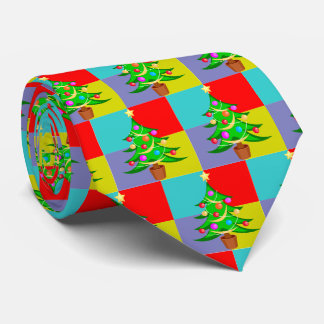 Corbata Colorido mosaico de árbol de Navidad